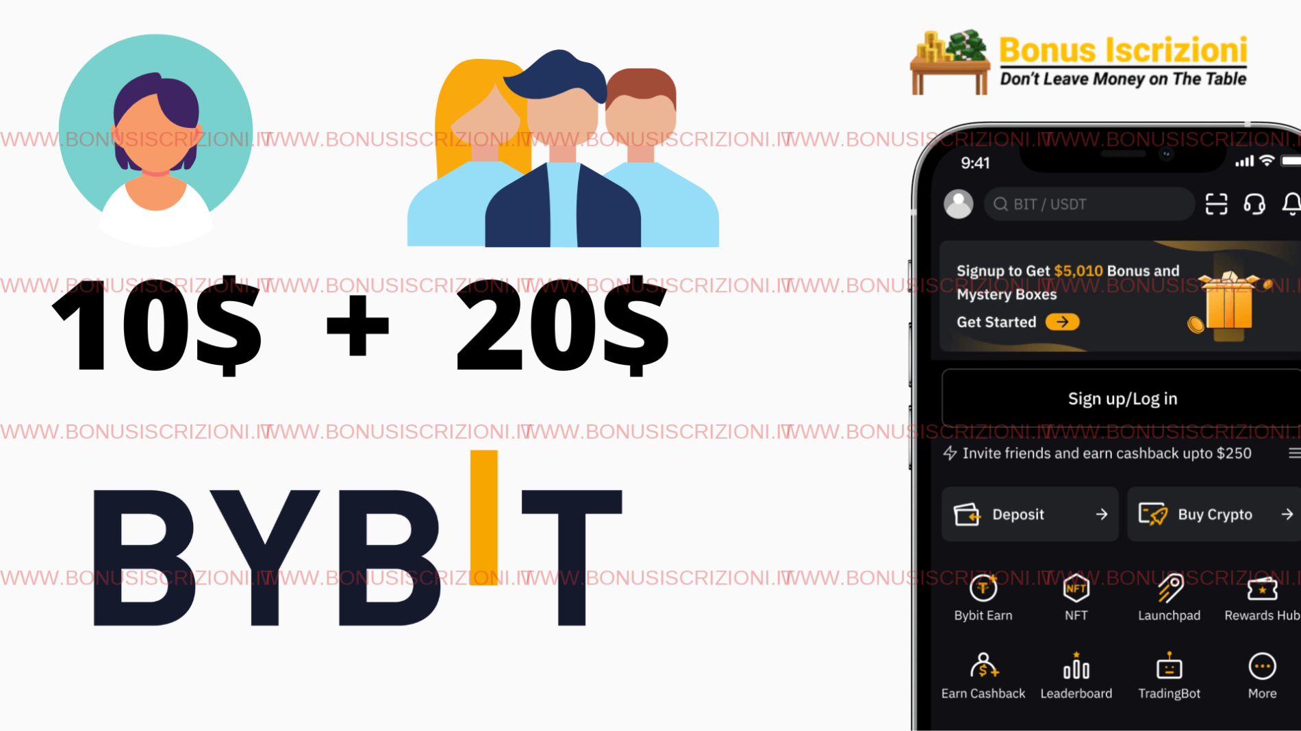 BYBIT: 10$ per Te + 20$ per Ogni Amico - Bonus Iscrizioni