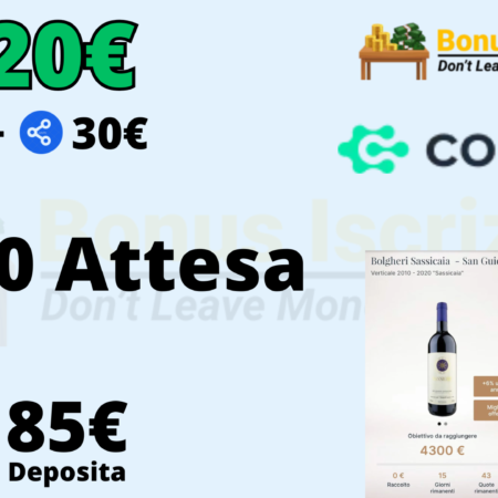 BONUS COLLECTO: 20€ per Te Immediati con 85€ di Deposito