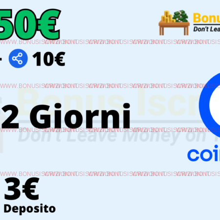 BONUS COINBASE: 50€ per Te in 2 Giorni con 3€ di Deposito